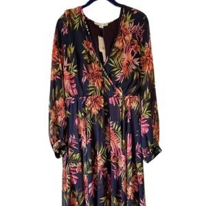 NWT! Renn Long Sleeve Maxi Dress Chiffon Dress - Size L